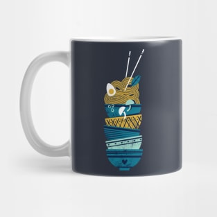 Noodles bowls connection // print // teal and aqua bowls yellow pasta Mug